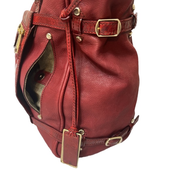 GRYSON Red Leather Tote with Vintage Charm - Picture 5 of 7